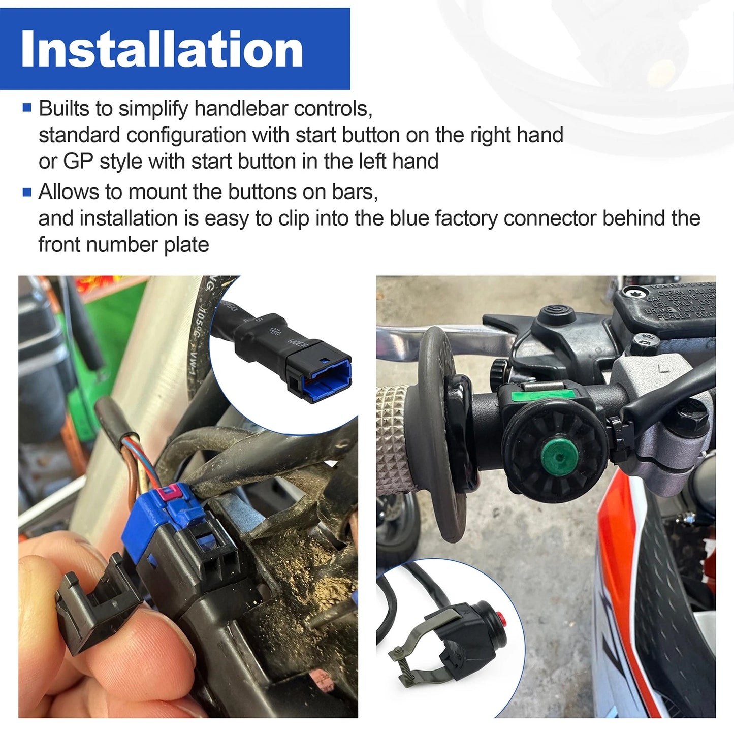 Separate Start Stop Kill Switch Button Control Kit KTM, Husqvarna