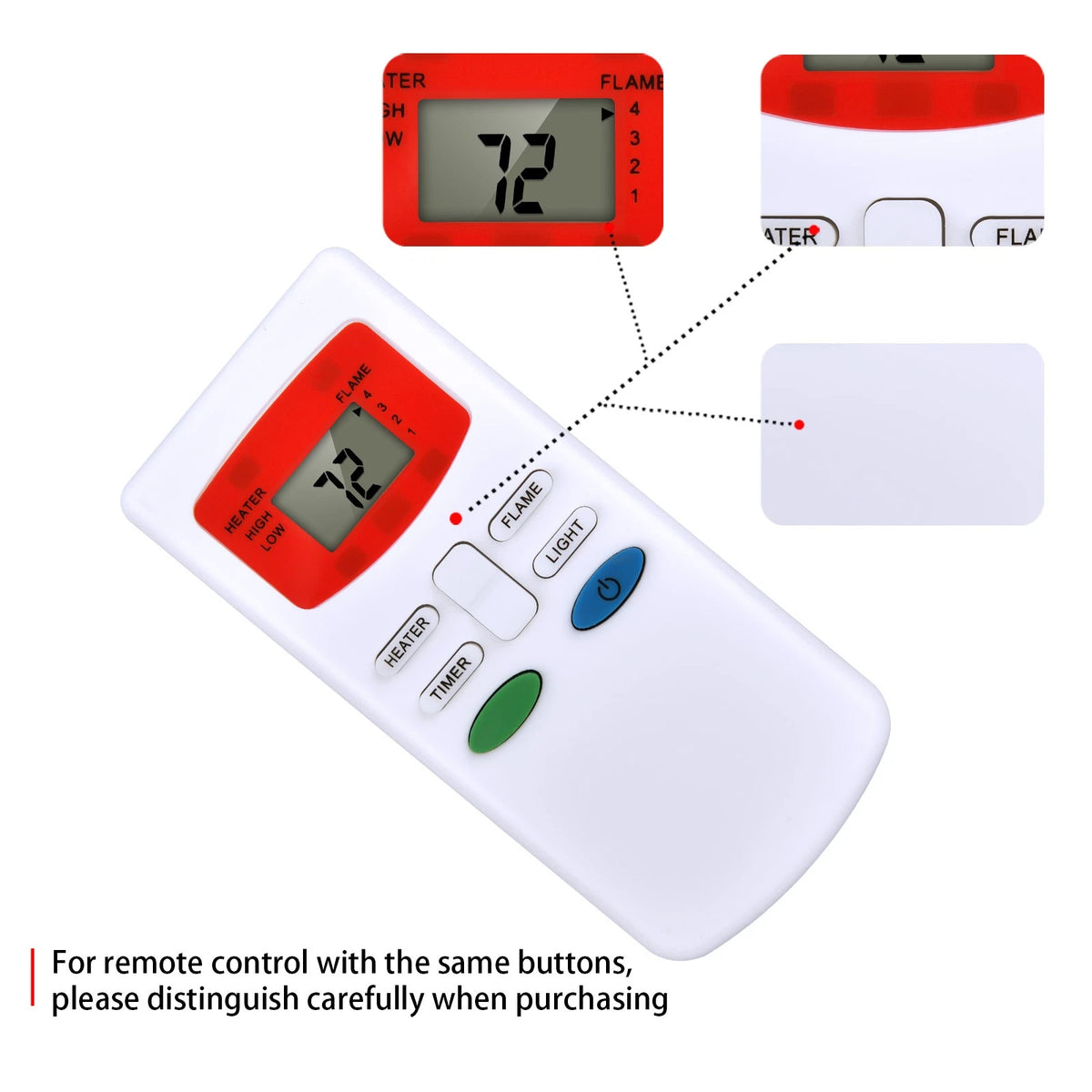 Remote Control For HHT Simplifire Electric Fireplace SF-ALL40-BK SF-ALL48-BK