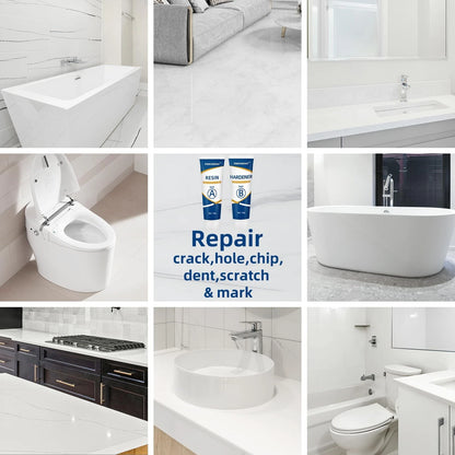 Tub and Shower Repair Kit White, Fiberglass Porcelain White