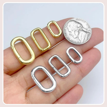OHINGLT 10Pcs Carabiner Clip Pendant Clasps S (0.55×0.32×0.08in), Gold