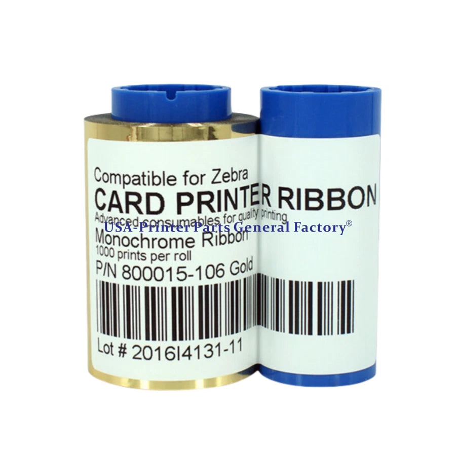 800015-106 Gold Ribbon Fit For Zebra P300 P310i P320i P330i Printer 1000 Print