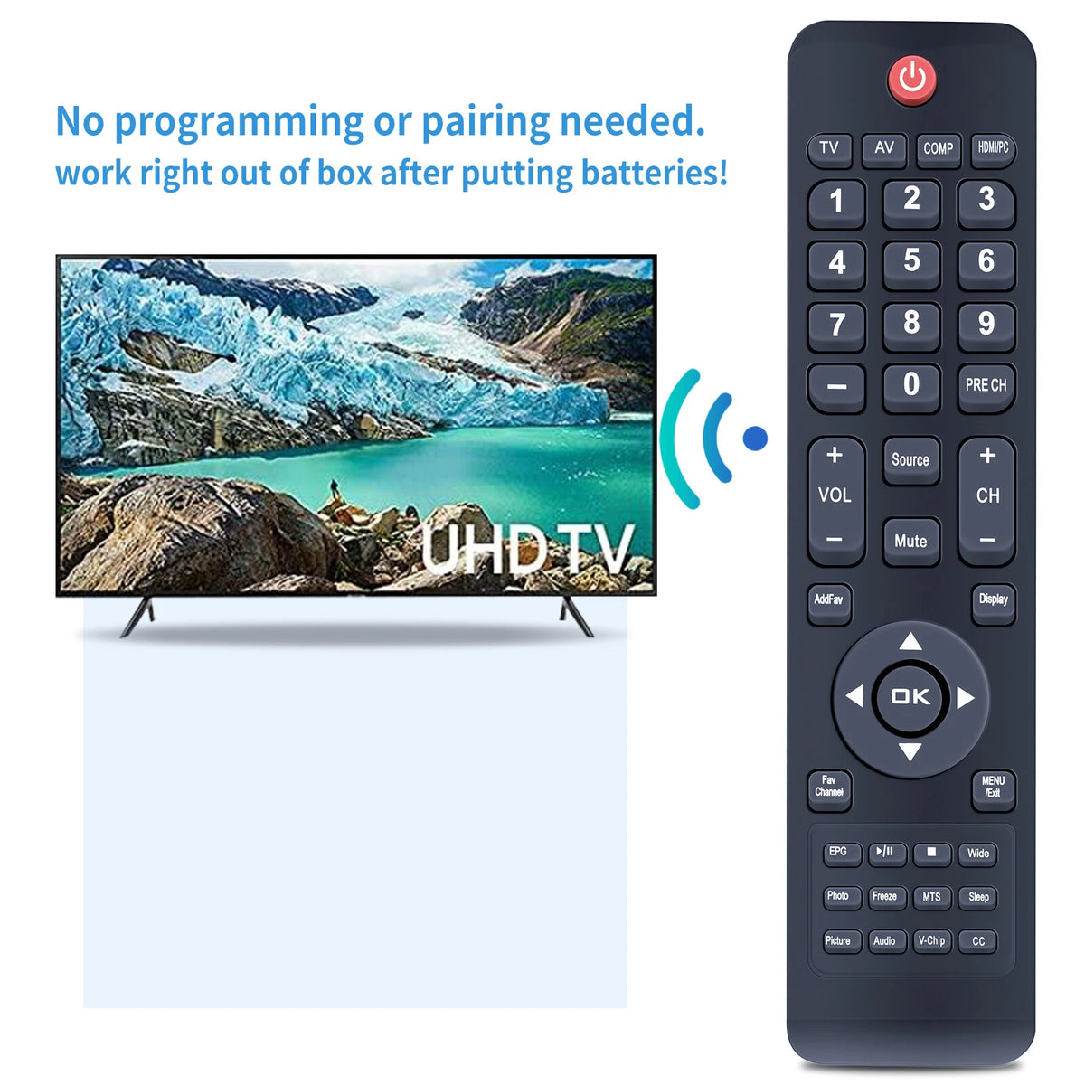 98GR7BDBNEACD Remote Control For AOC TV LC42H163 LC32W163 LC32W063 LE19W037