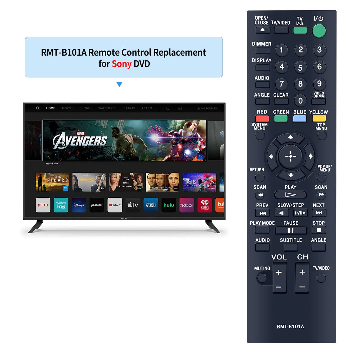 RMT-B101A Remote Control For Sony Player BDP-S300 BDP-S301
