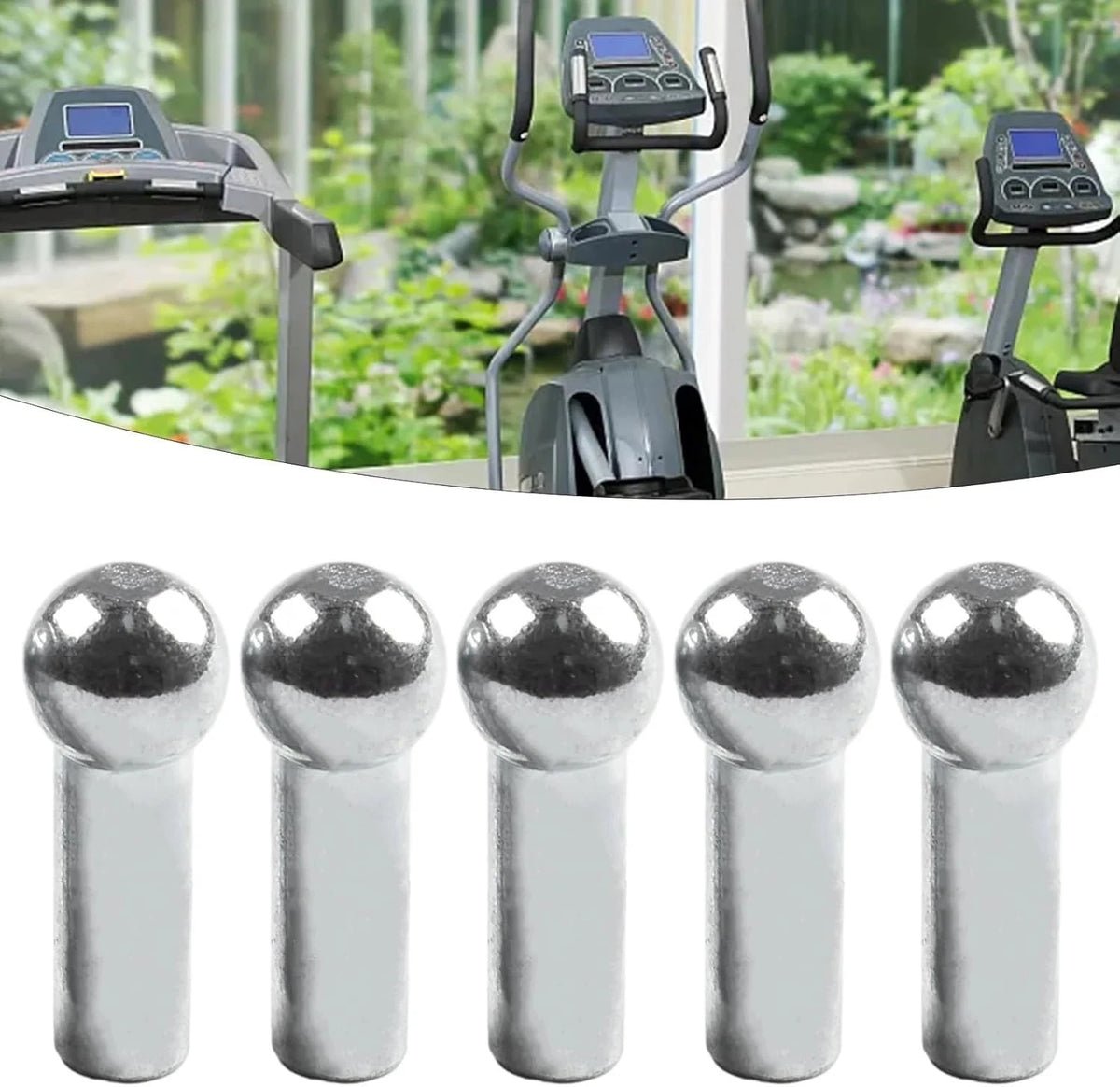 5 Pack Gym Pulley Machine Stopper Cable Ball For diameter 5mm Cable, Silver