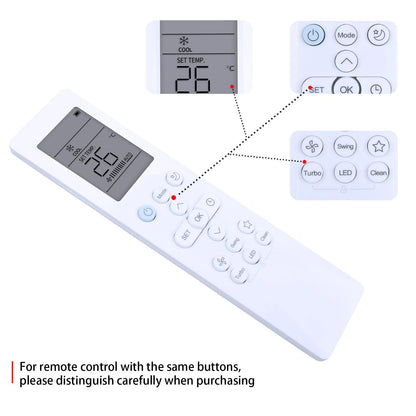 AC Remote Control For Midea RG10B(E)/BGEF RG10B10(E)/BGEF RG10B(E2)/BGEF