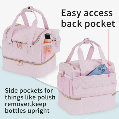 VOFIpremiAm Nail Polish Organizer Case Fits Lamp 30 Bottles, Pale Pink
