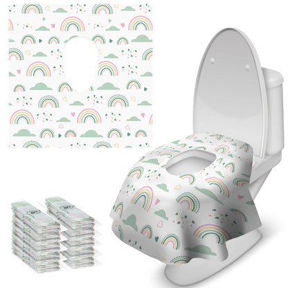 Blissful Diary 20 Pcs Toilet Seat Covers Disposable for 20Pack, Rainbow