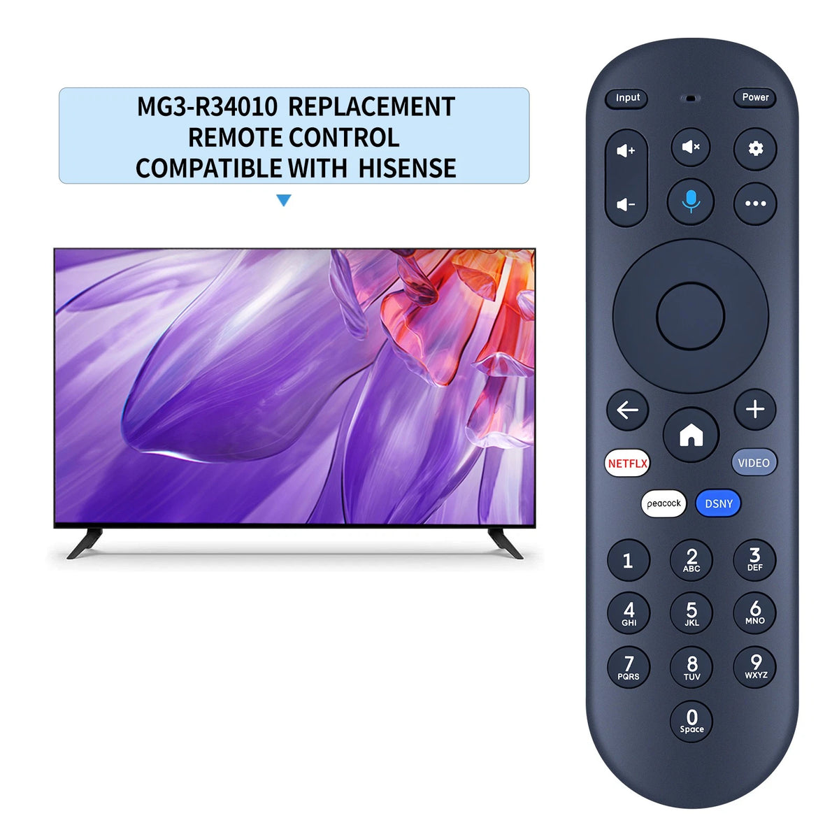MG3-R34010 Remote Control For Hisense XUMO TV 43A6GX 50A6G Without Voice