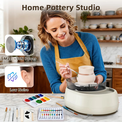 Pottery Wheel for Kids and Beginners - Upgraded with 6" Grey