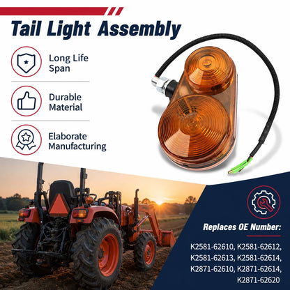 K2581-62610 Tail Light Assembly Direct Bolt-On Design Fits for Kubota BX2350