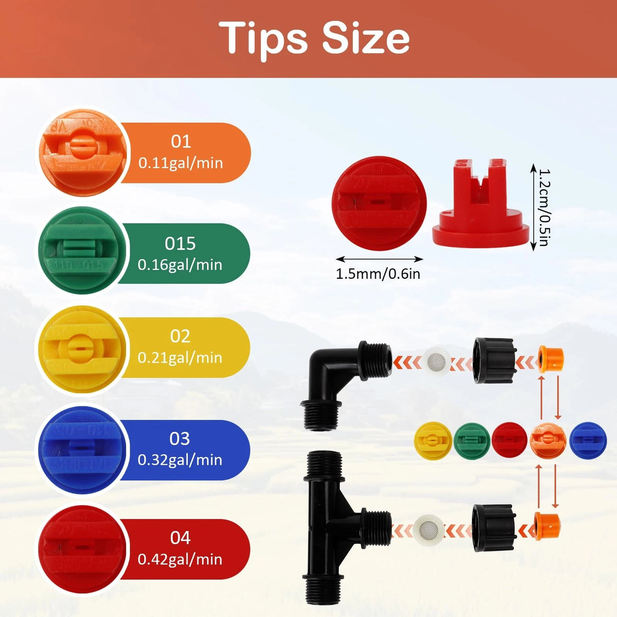 6 Nozzles Metel Boom Wand, Sprayer Equipped with 5 Types Silver