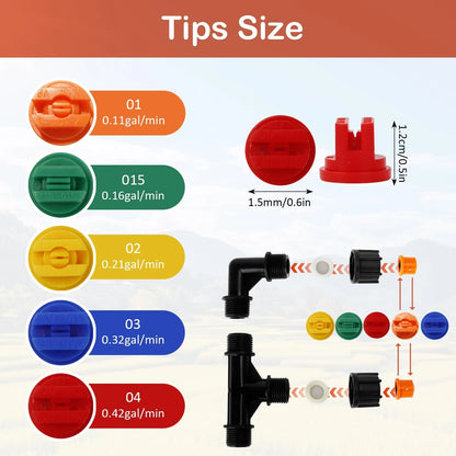6 Nozzles Metel Boom Wand, Sprayer Equipped with 5 Types Silver