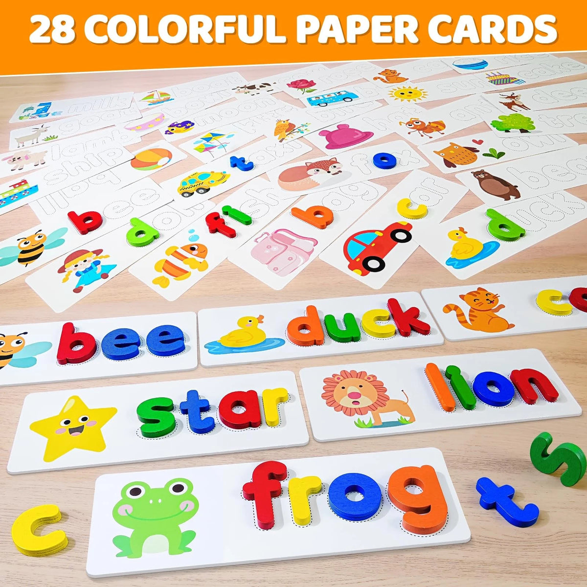 BEESTECH Alphabet ABC Learning Educational Toys for 3 4 5 3" x 5", Brown