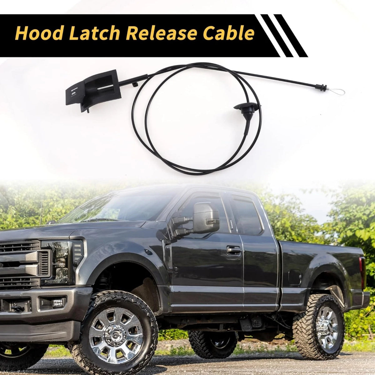 Tested E7TZ-16916-A Hood Release Cable With Handle For Ford Bronco Durable