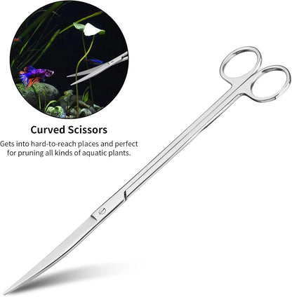 Ohtomber Aquascape Tools Aquarium Kit - 4PCS Terrarium Supplies Silver