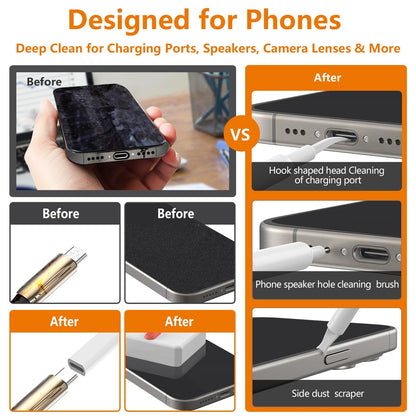 GintaXen 32-in-1 Cell Phone Cleaning Kit for iPhone/Android, White (Base)