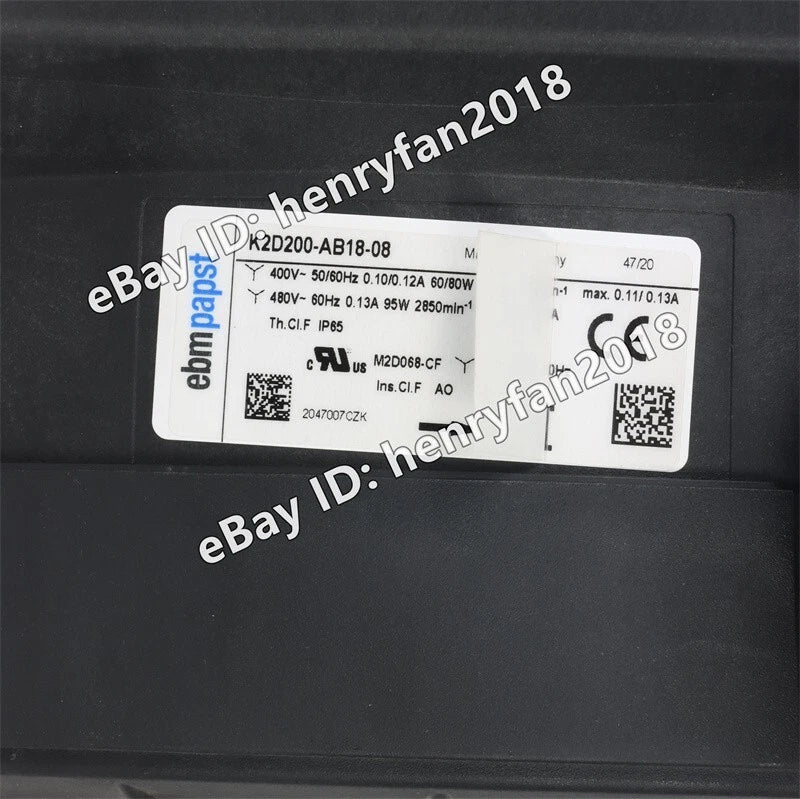 Ebmpapst K2D200-AB18-08 IP65 0.10/0.12A 40/80W 400/480VAC Siemens Motor Fan