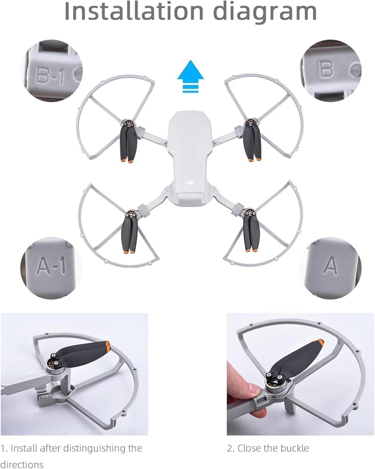 Propeller Guard+16PCS Blade +Propeller Holder Starp for DJI Mini 2...