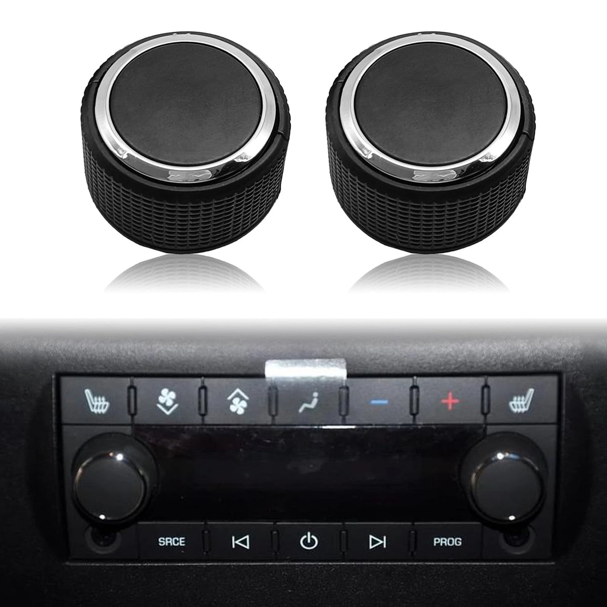 Pleoos Car Rear Radio Volume Control Knob, Repair Kit Replacement Black