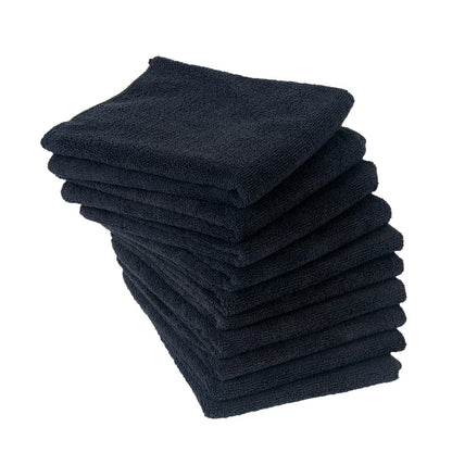 Eurow Microfiber Salon Towels – Bleachproof, 16x29 Inch (Pack of 10), Black