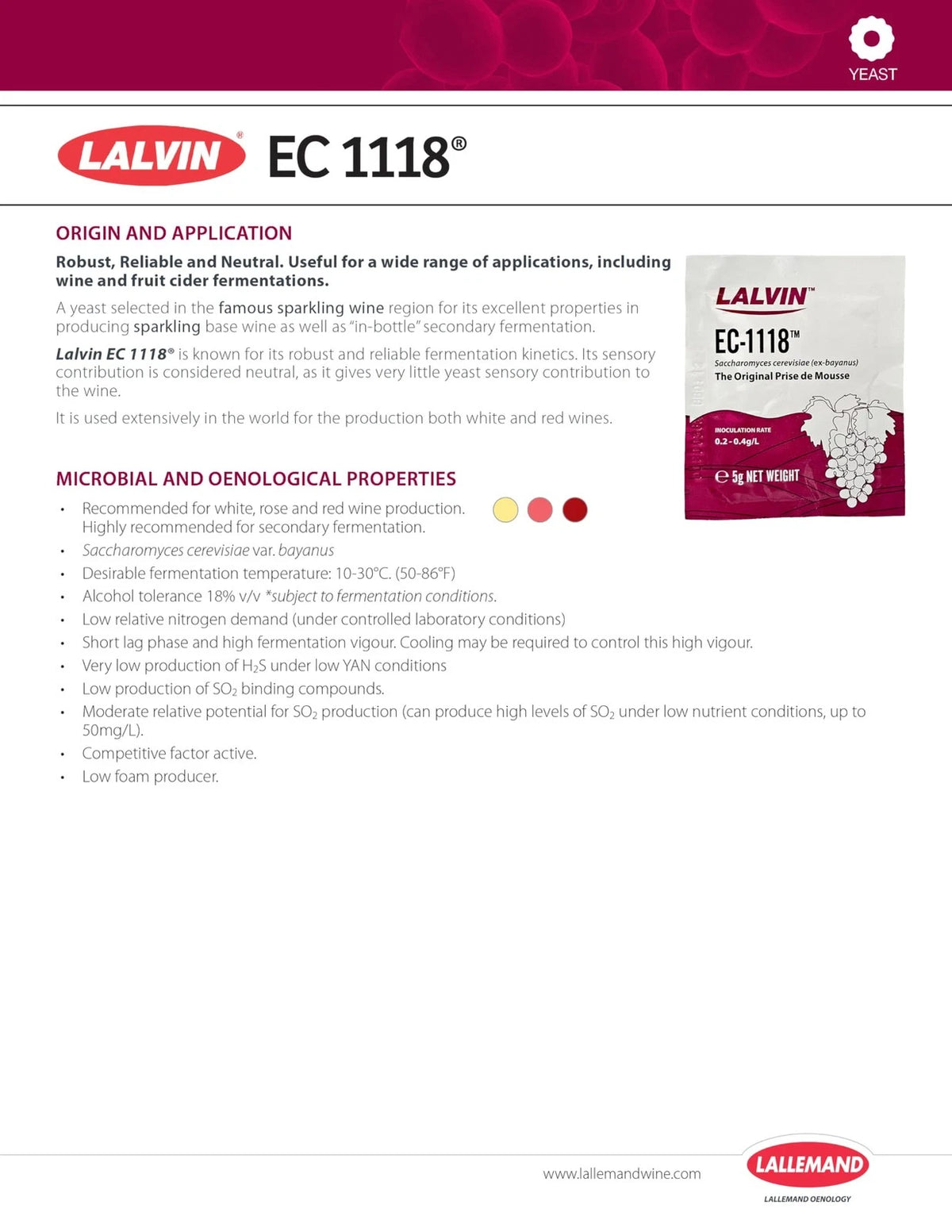Lalvin Wine Yeast EC-1118 10pk 0.18 Ounce (Pack of 10), Beige