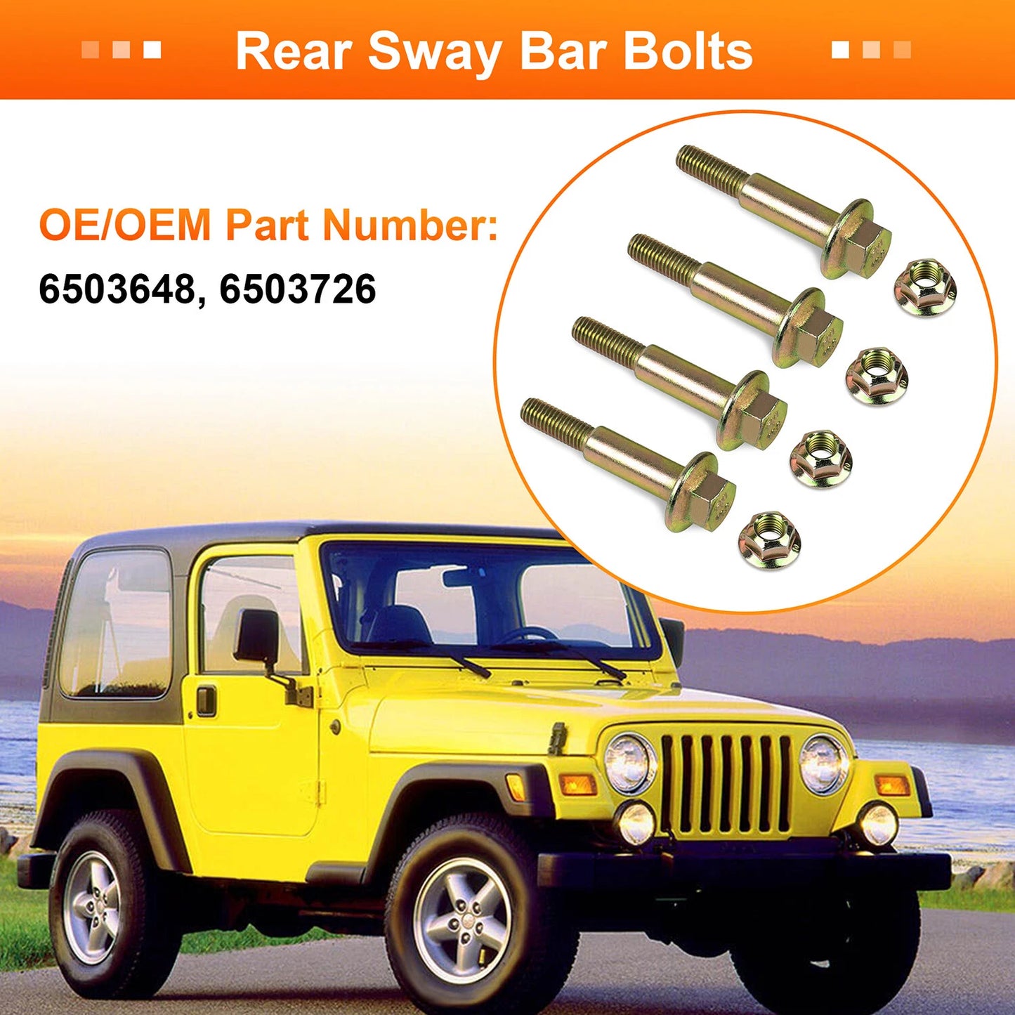 Rear Sway Bar Bolts For 1997-2007 Dodge Dakota Replaces 6503726, 6503648