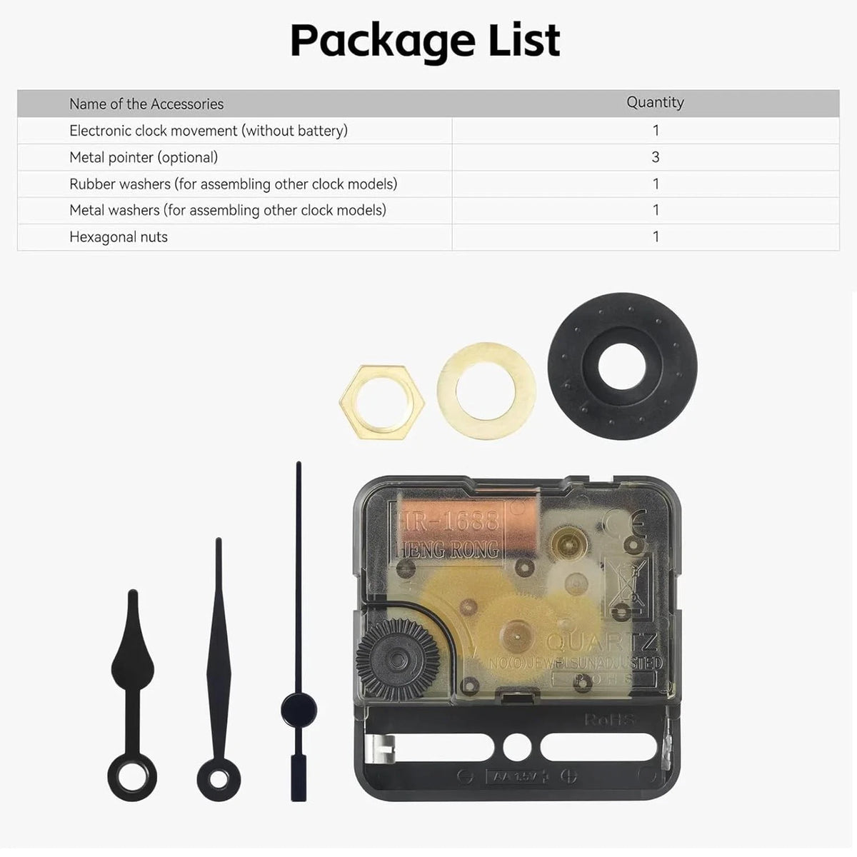 Makerworld MH011 3D Printer Clock Creative Model Components for Bambu Black