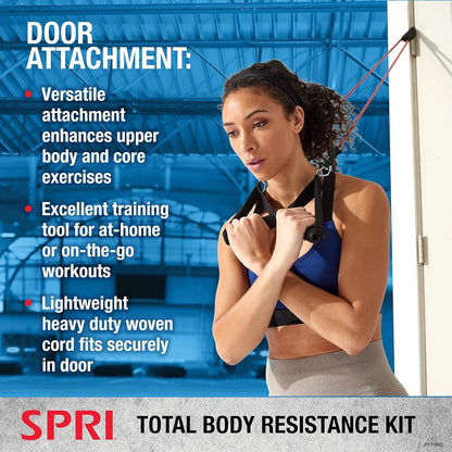 SPRI Resistance Band Kit - Green, Yellow, Red, Blue, Purple