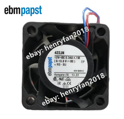 Ebmpapst 422JN Axial Fan DC 12V 4.1W 0.34A 40*40*28MM 2wire Cooling Fan