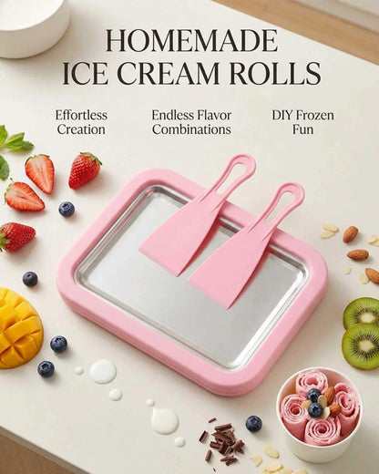Rolled Ice Cream Maker, DIY Roll Tray normal, PINK