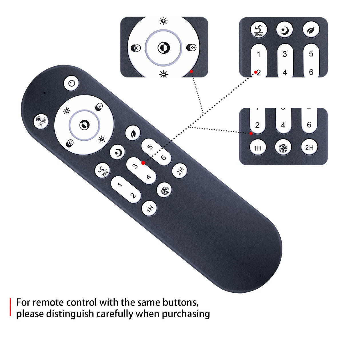 Remote Control For LUDOMIDE Ceiling Fans with Lights Y1095 Series
