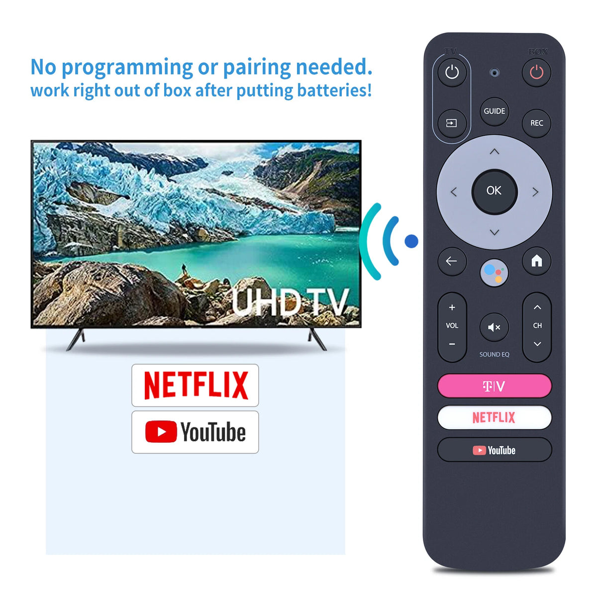 TVision Remote For TVision HUB Google TV Replacement Remote Control