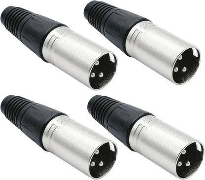 4PCS 3Pin Battery Charger Port Plug Connector for Electric Scooter Silver