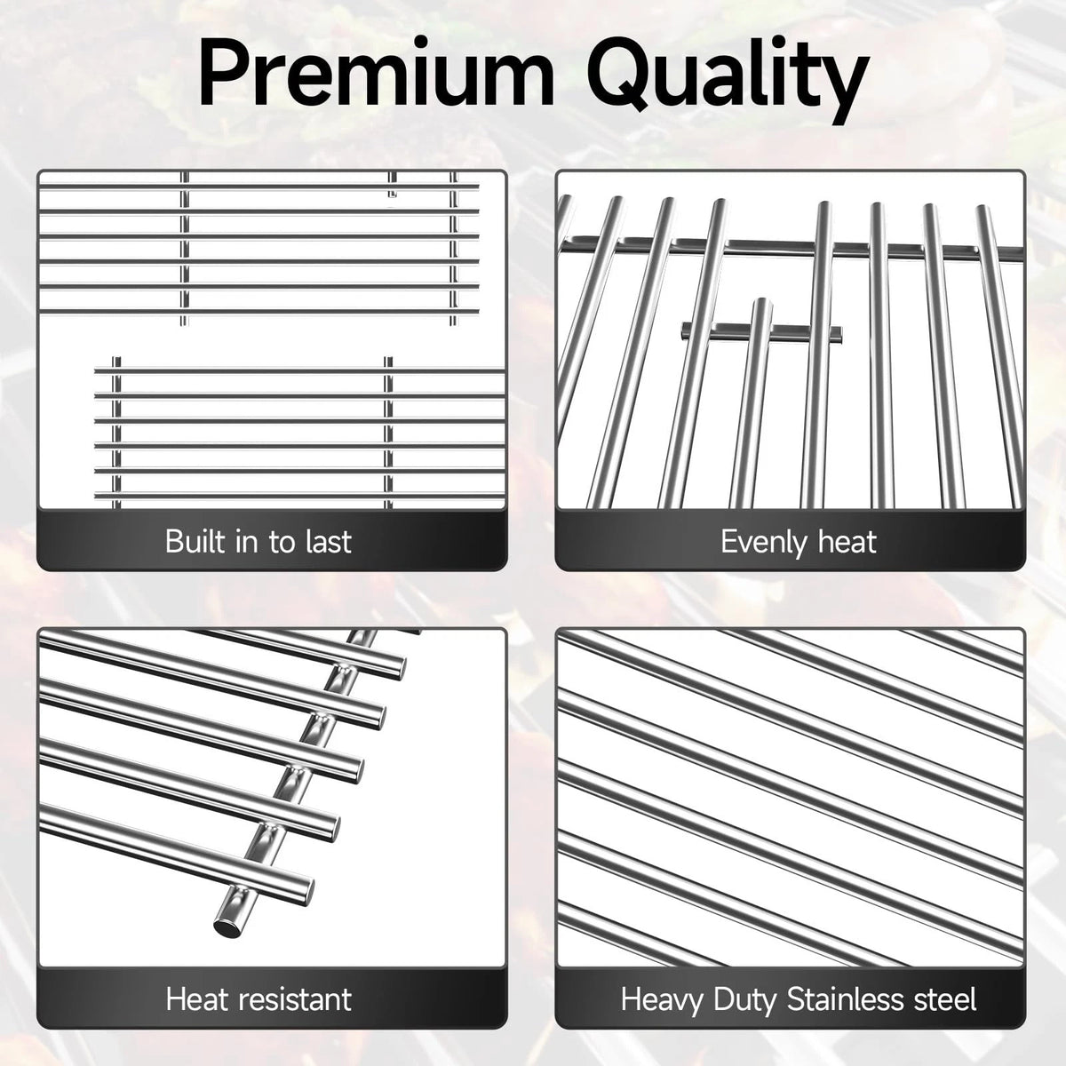 jkxoo 17’’ Stainless Steel Cooking Grates for Charbroil 17''D x 23.1''W