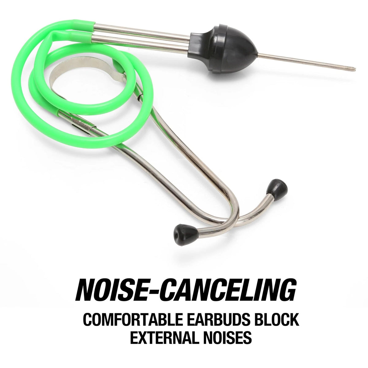 OEMTOOLS 25210 Mechanic's Stethoscope, Diagnose Engine Noise, One Size, Green