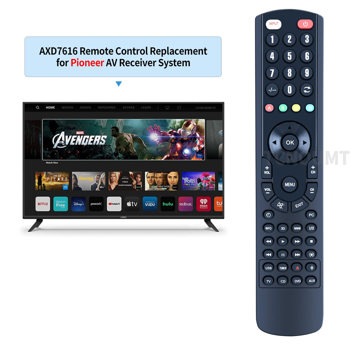 AXD7616 Remote Control For Pioneer Receiver VSX-1021 VSX-21TXH VSX-50