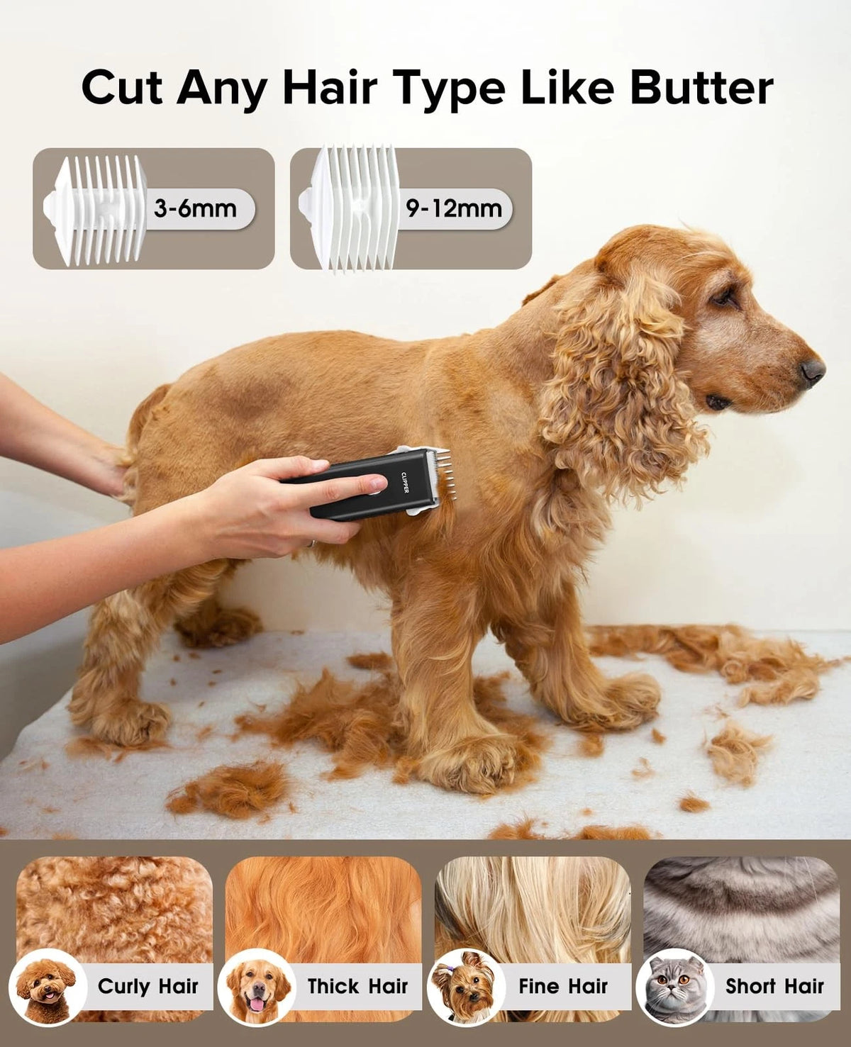 Marvljojo Upgrade Home Professional Dog Grooming Kit Clipper for Rk005-black