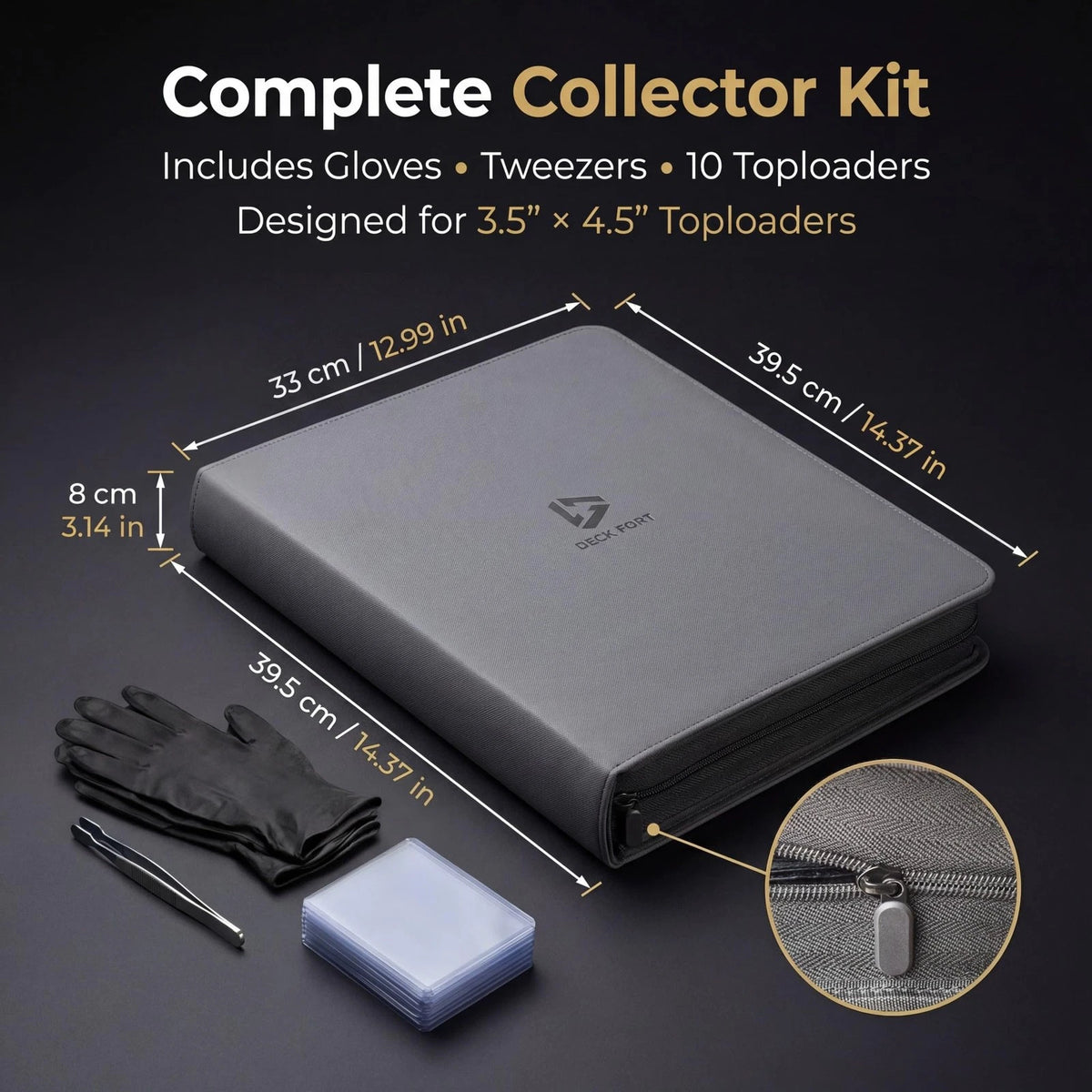 Deck Fort Toploader Binder 9 Pocket Holds 360 2.5 x 3.5 inches, Black
