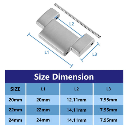 WOCCI 20mm Metal Links for Heavy-duty Watch Band, 316L 20mm, Silver