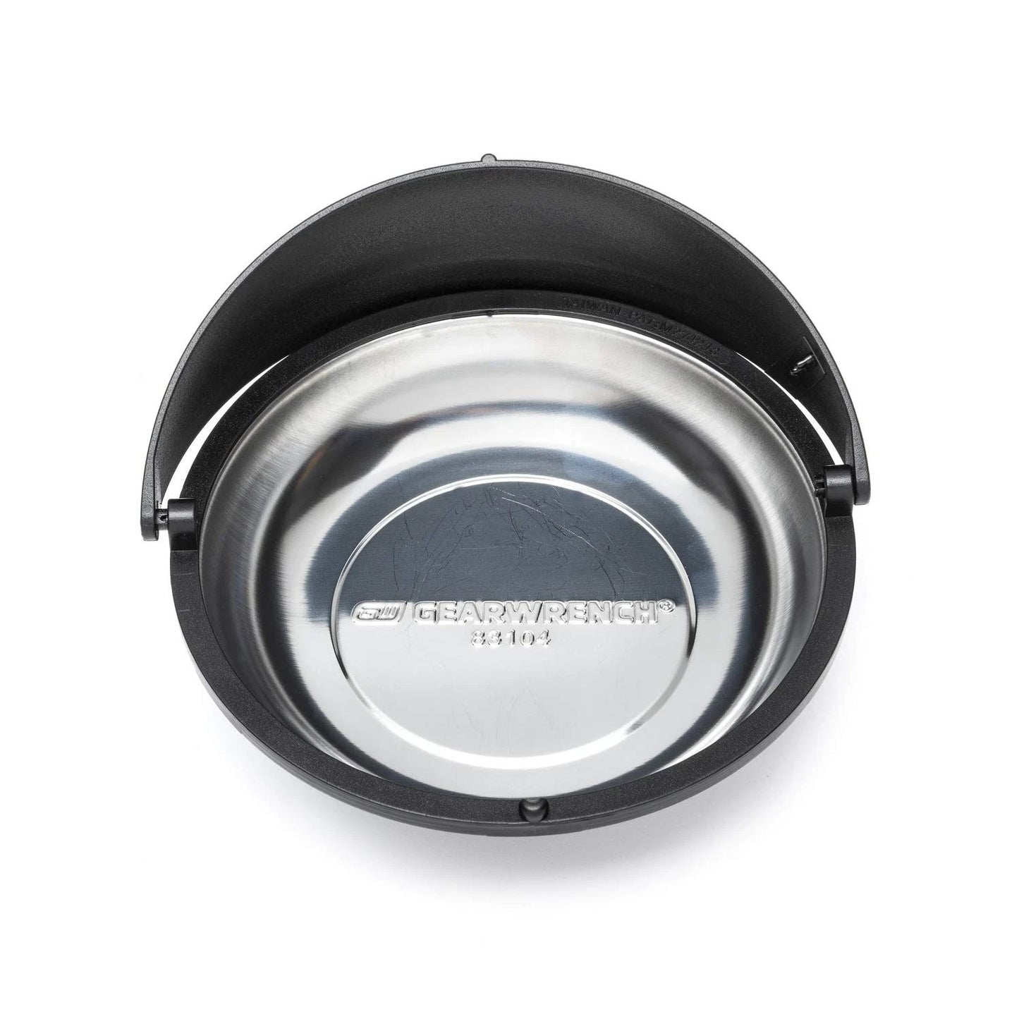 GEARWRENCH 6" Round Universal Magnetic Parts Tray - 6x6x1.75 inches, Black