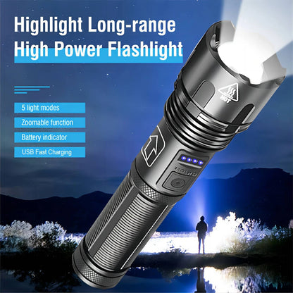 1000 lumens Super Bright LED Flashlight Tactical Rechargeable Waterproof