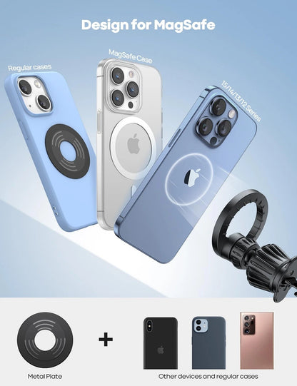 Lamicall for MagSafe Car Mount - [20 Super Magnets] Magnetic Phone Black