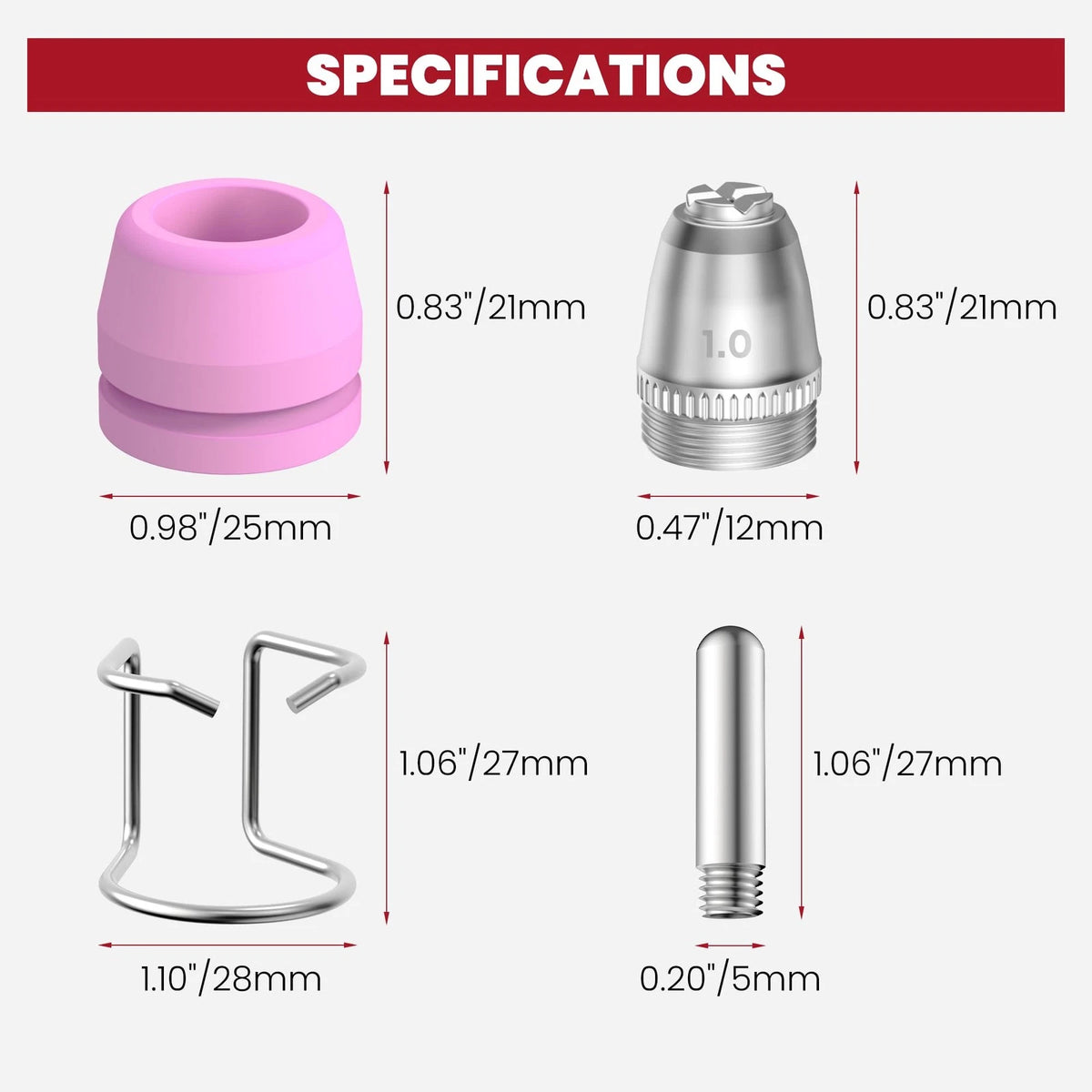 bestarc AG60P Plasma Cutter Consumables Cutting Torch Tip Nozzles AG60P-40PCS