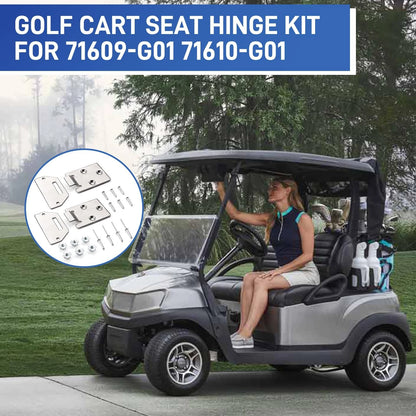2 Pack Golf Cart Seat Hinge Kit for EZGO TXT Medalist 1995-up silvery