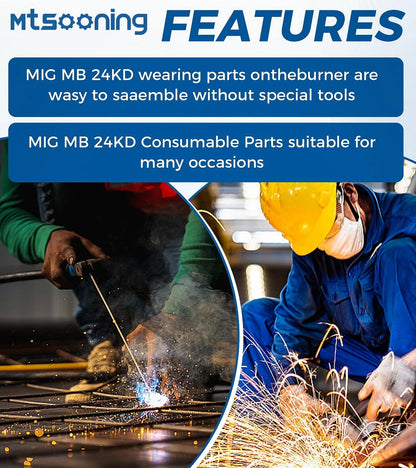 Mtsooning 26PCS MIG Welder MB 24KD Welding Gun Accessory Kit,M6 MAG...