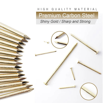 JEGONFRI 900PCS 3/4" x 17Ga Brass Plated Finishing 3/4 In , 900 Pcs, Gold
