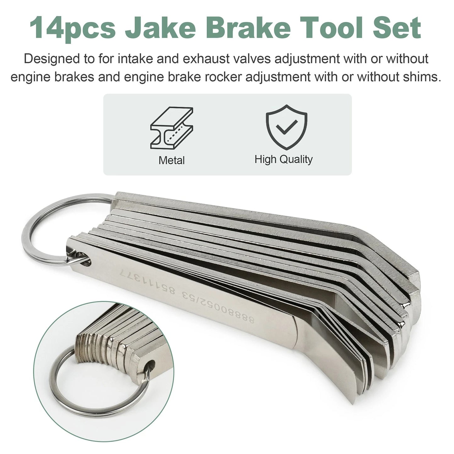 Feeler Gauge Jake Brake Tool Set 88880053 88880052 85111377 For Volvo/Mack MP7