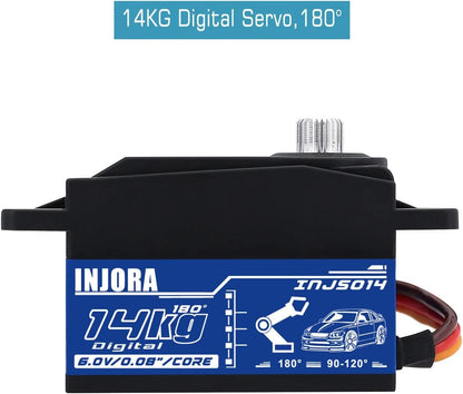 INJORA RC Digital Servo 14kg Low Profile Metal Core High...