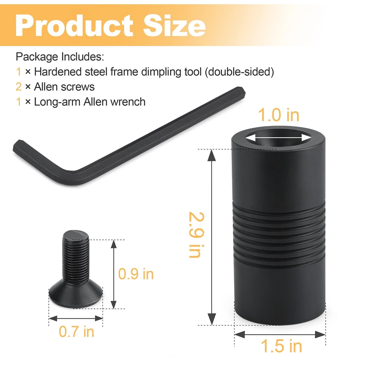 Door Frame Dimpling Tool for Hardened Steel, Double-Sided Design, Flush Fastener