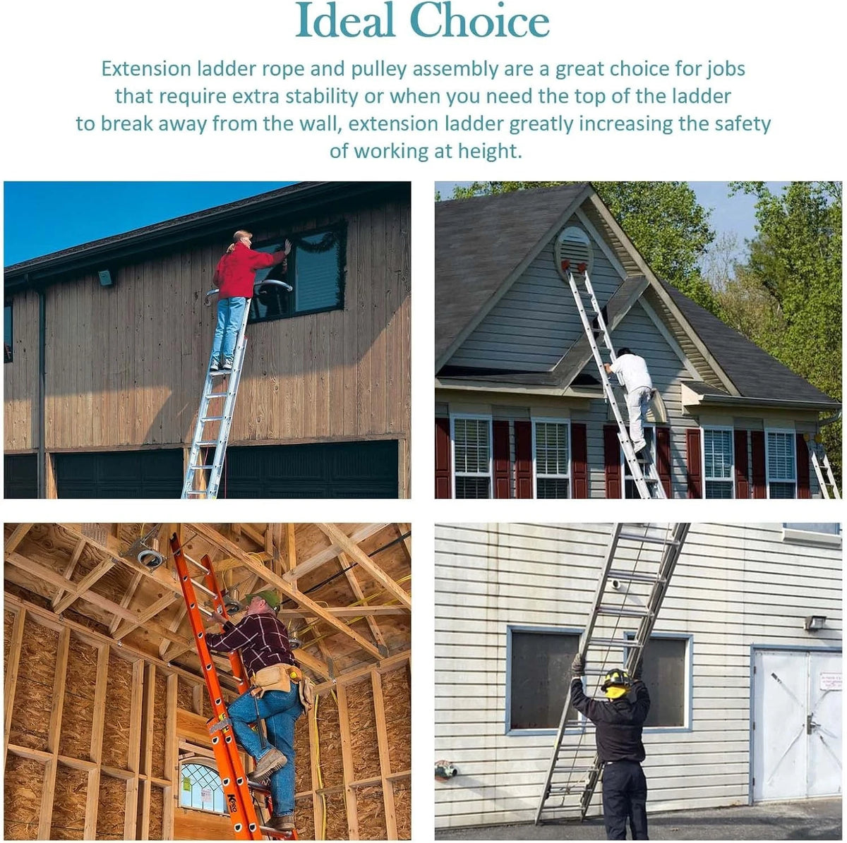 Werner Aluminum & Fiberglass Extension Ladder Rope & Pulley Kit - Color